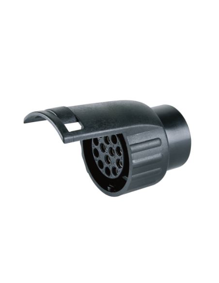 Anhängeradapter mit 7-pol. Stecker und 13-pol. Kupplung.